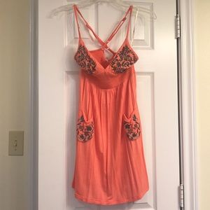Theme Embroidered Coral Dress